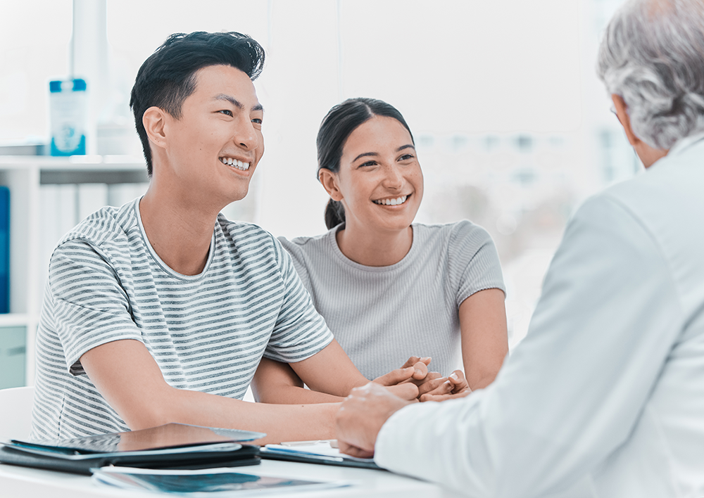 Couple meeting with doctor