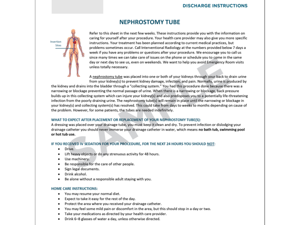 nephrostomy tube dressing Discharge Instructions: Caring for Your
