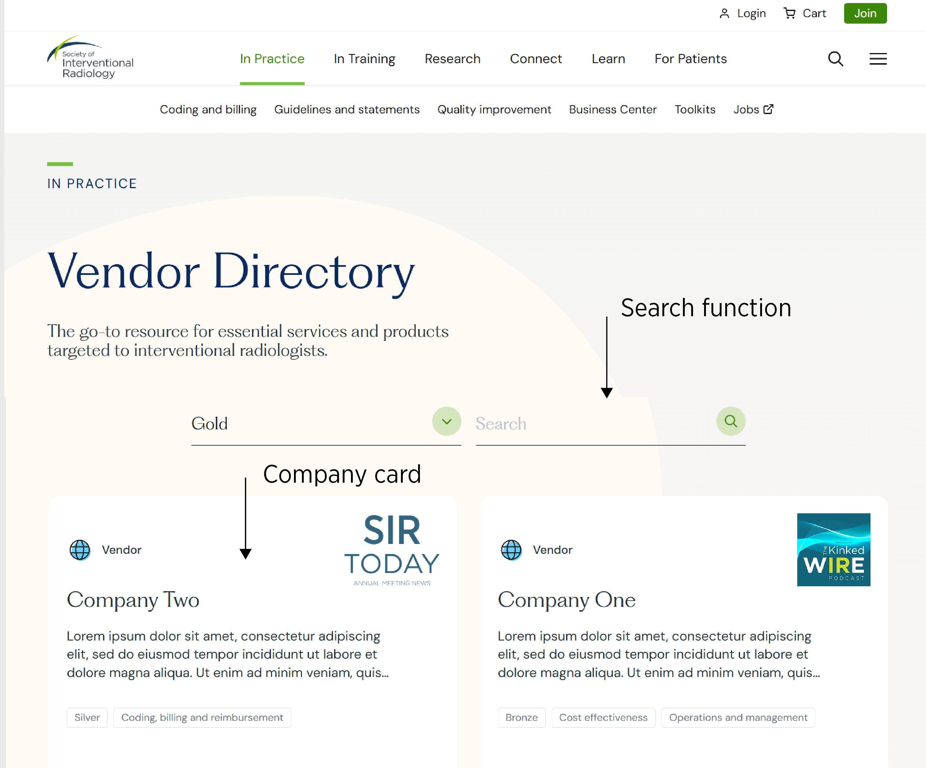 Sample directory landing page